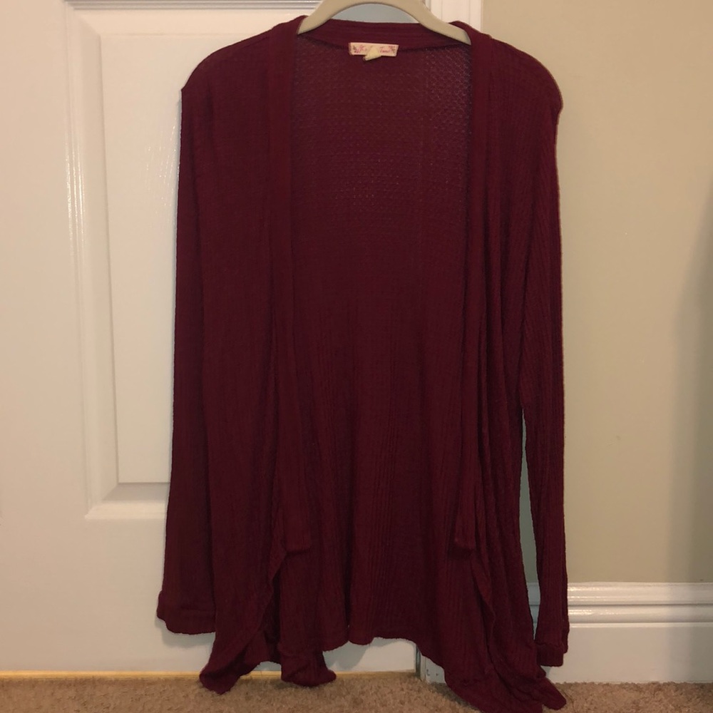 Lightly worn maroon cardigan